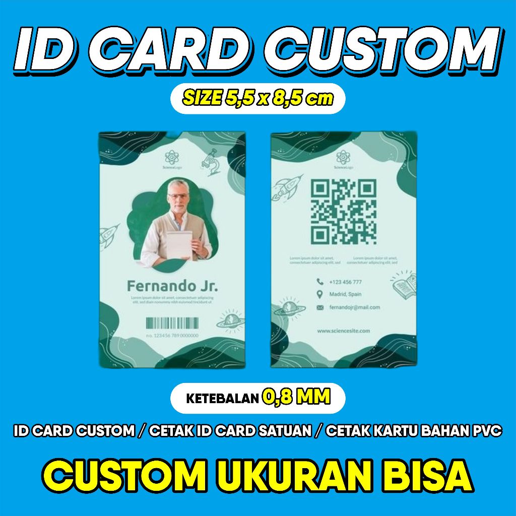 

ID CARD CUSTOM / CETAK CUSTOM UKURAN / CETAK ID CARD SATUAN