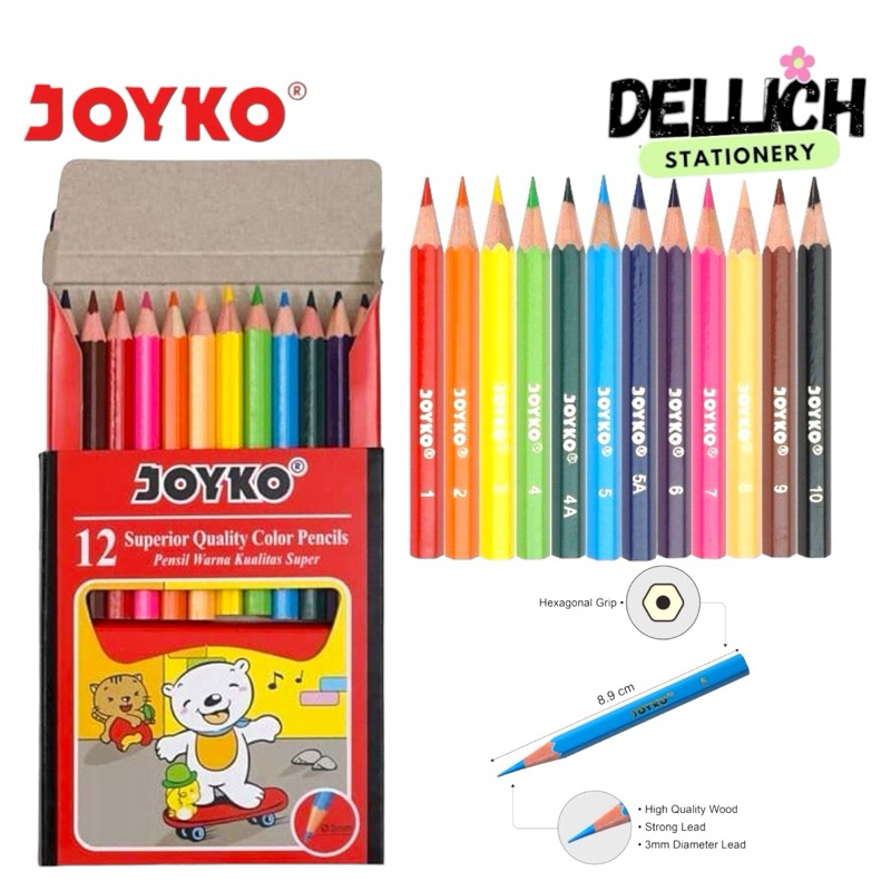 

PENSIL WARNA 12 WARNA PENDEK JOYKO CP-S12