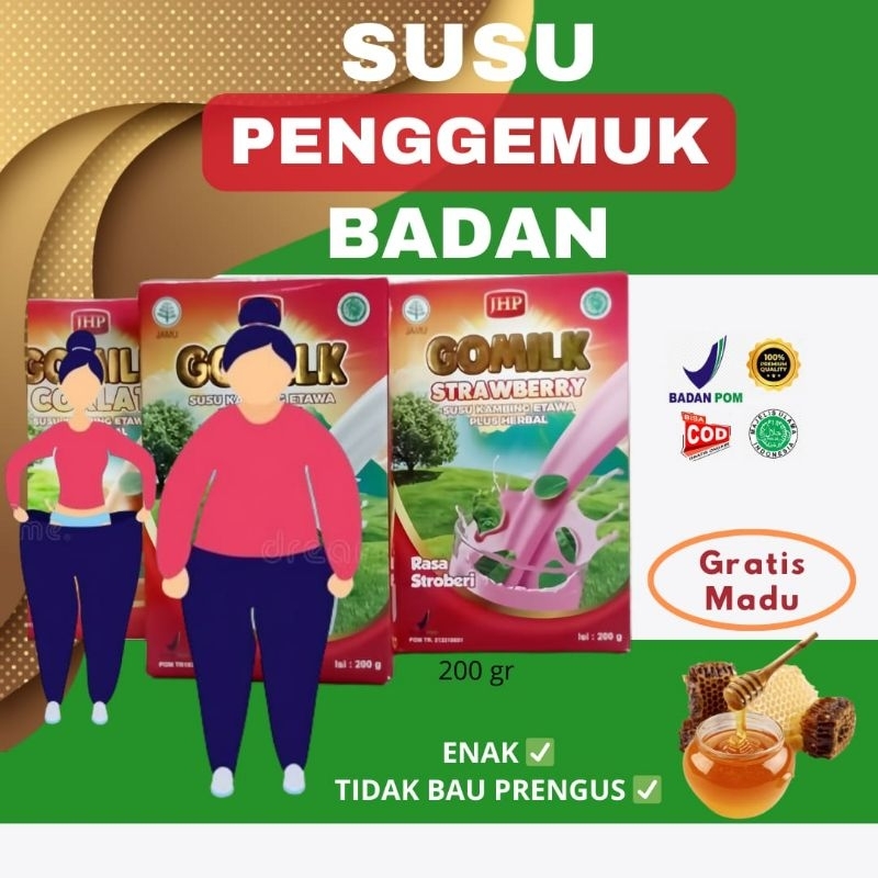 

[SUSU PENGGEMUK BADAN] GOMILK SUSU KAMBING ETAWA BUBUK ORIGINAL PLUS HERBAL 100% BANTU ATASI MASALAH BERAT BADAN