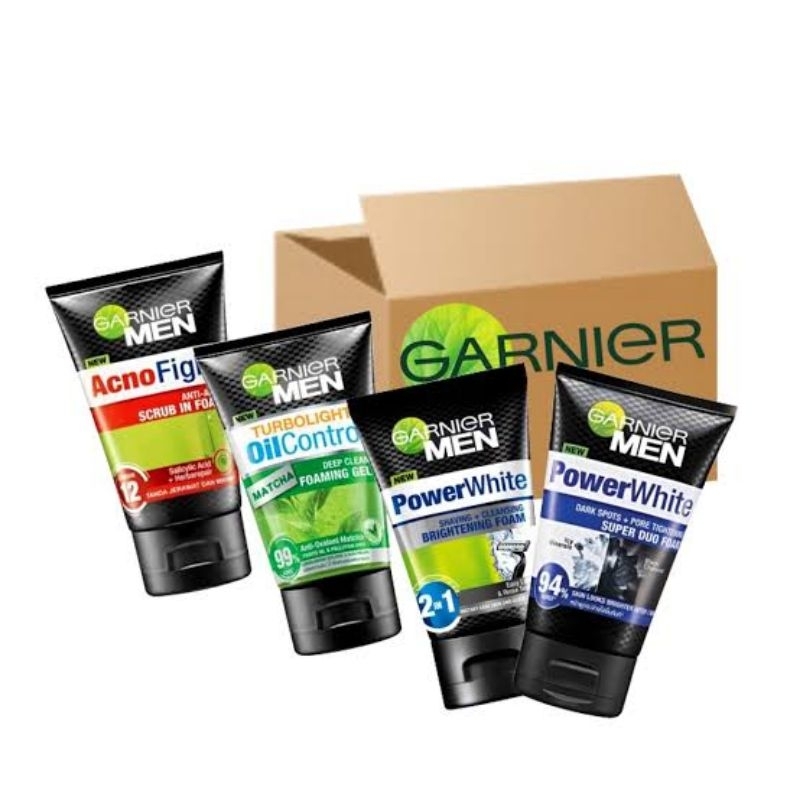 Garnier Men Acno Fight Anti-Acne Scrub in Foam 100ml / Garnier Men Facial Wash 100ml Acno Fight Turb