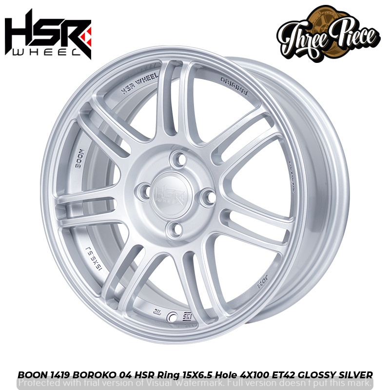 Velg Mobil HSR BOON Ring 15 PCD 4X100 untuk Calya Sigra Brio Jazz Spin Spark Dll