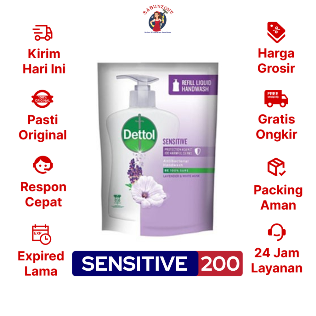 Sabun Cuci Tangan Dettol Handwash Sensitive Refill Pouch 200 ml