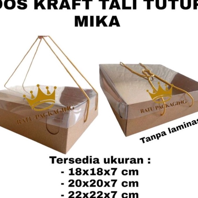 

Terkini 1 PCS RATU Dos KRAFT TALI TUTUP MIKA Tinggi 7CM Kardus Box Kotak Hampers Kue