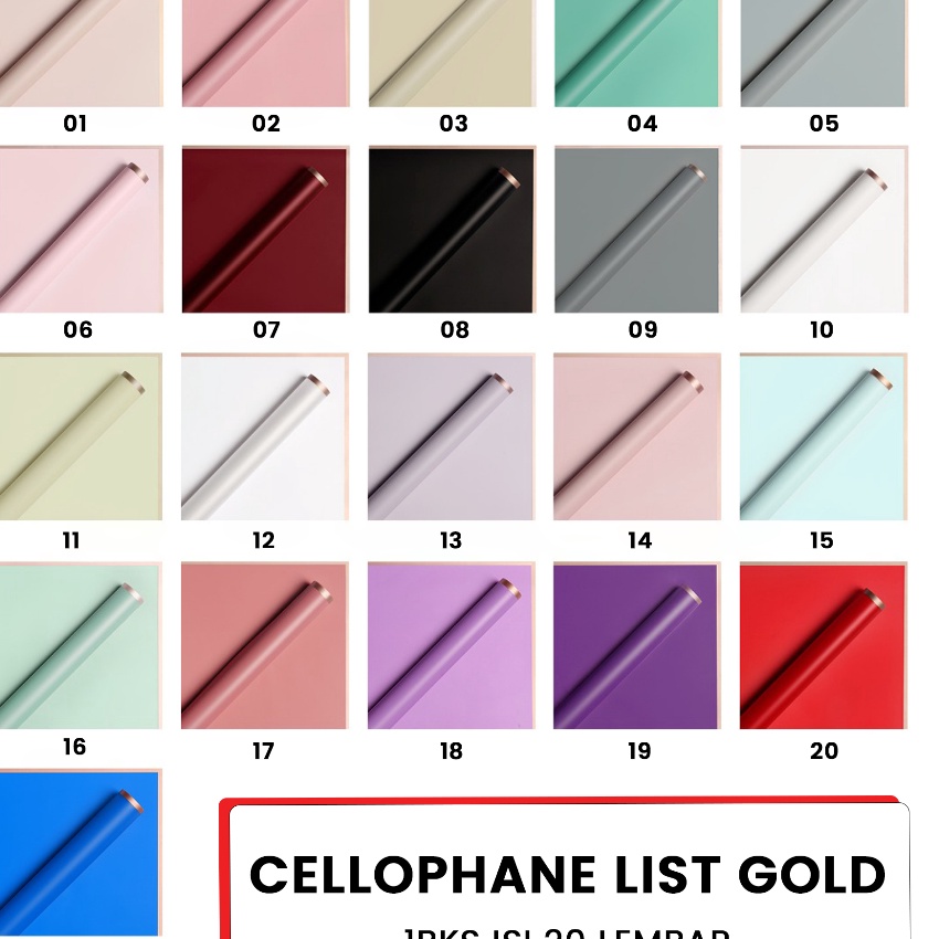 

Sale 2 Lembar Kertas Buket Bunga Warna List Emas Flower Wrapping Paper List Gold Cellophane List Gold