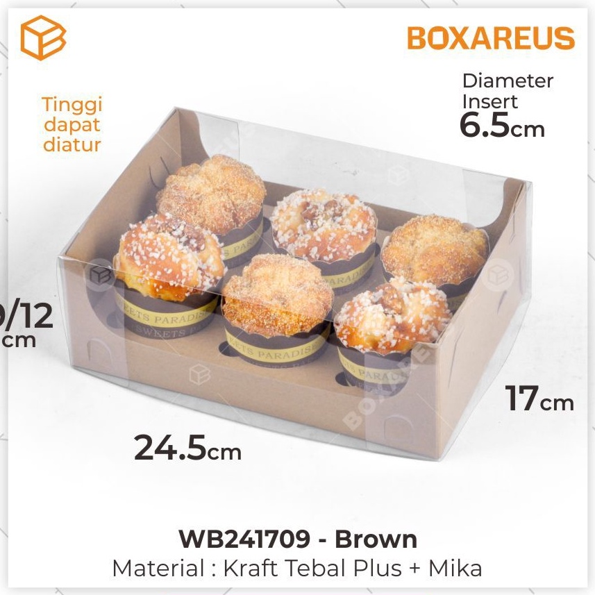 

Terbatas BOX CUPCAKE ISI 6 Packaging Muffin Kotak Bolu Kue Roti WB24179 1 pcs
