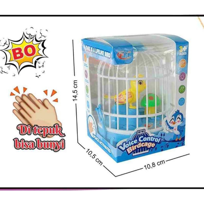 Burung Mainan Dalam Sangkar Bunyi Pake Baterai