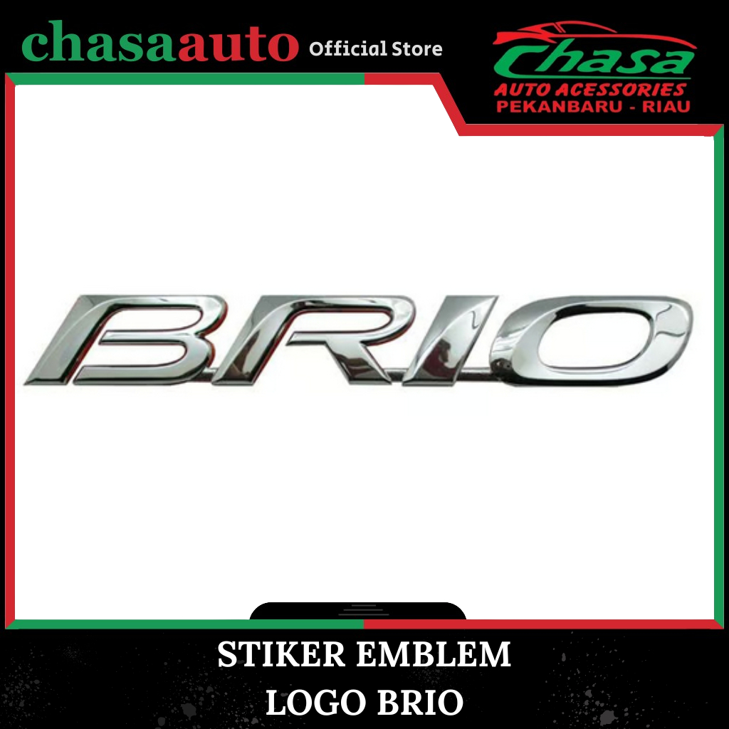 (CHASA) STIKER STICKER EMBLEM LOGO BRIO CHROME