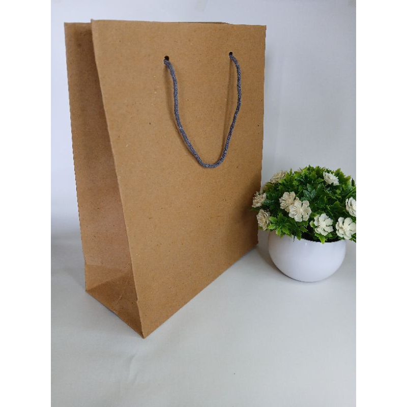 

paper bag polos coklat bahan craft 20x10x25cm paperbag wafer/tas kertas/tas kado