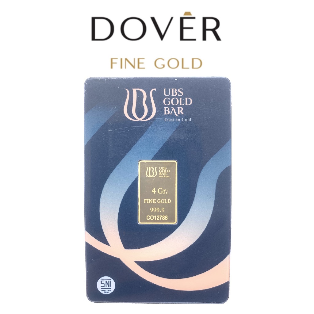 Logam Mulia Emas Batangan LM UBS 4 gram Press & Kantong Fine Gold Bar