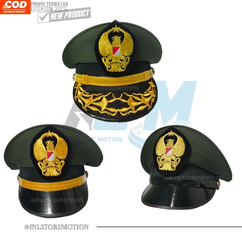 Topi Pet PDU Bintara Pama Pamen Pria Topi Pet tni AD