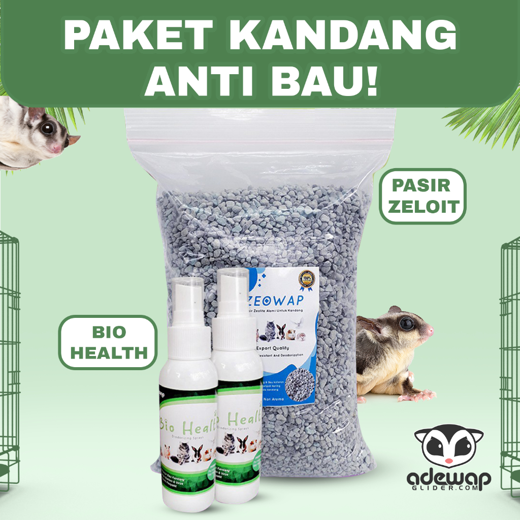 ADEWAP GLIDER Paket Hemat Perawatan Kebersihan Kandang Hewan Peliharaan Sugar Glider