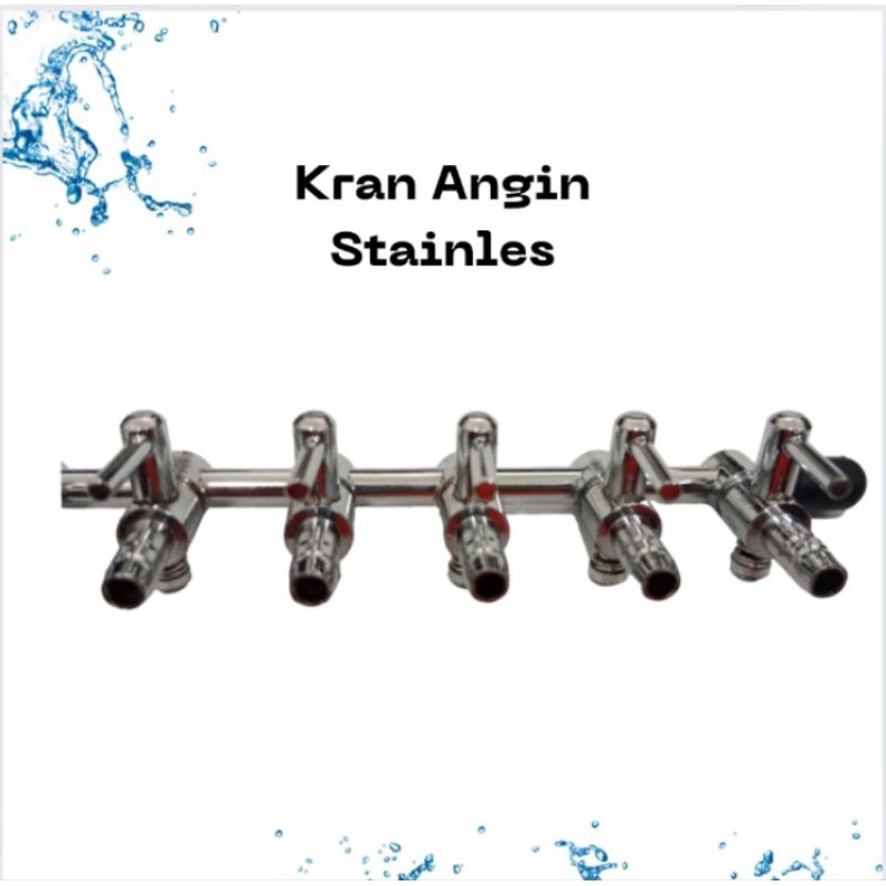 KRAN ANGIN STAINLESS LUBANG 2 / 3 / 4 / 5 / 6 KRAN NIKEL STAINLESS KRAN PEMBAGI UDARA
