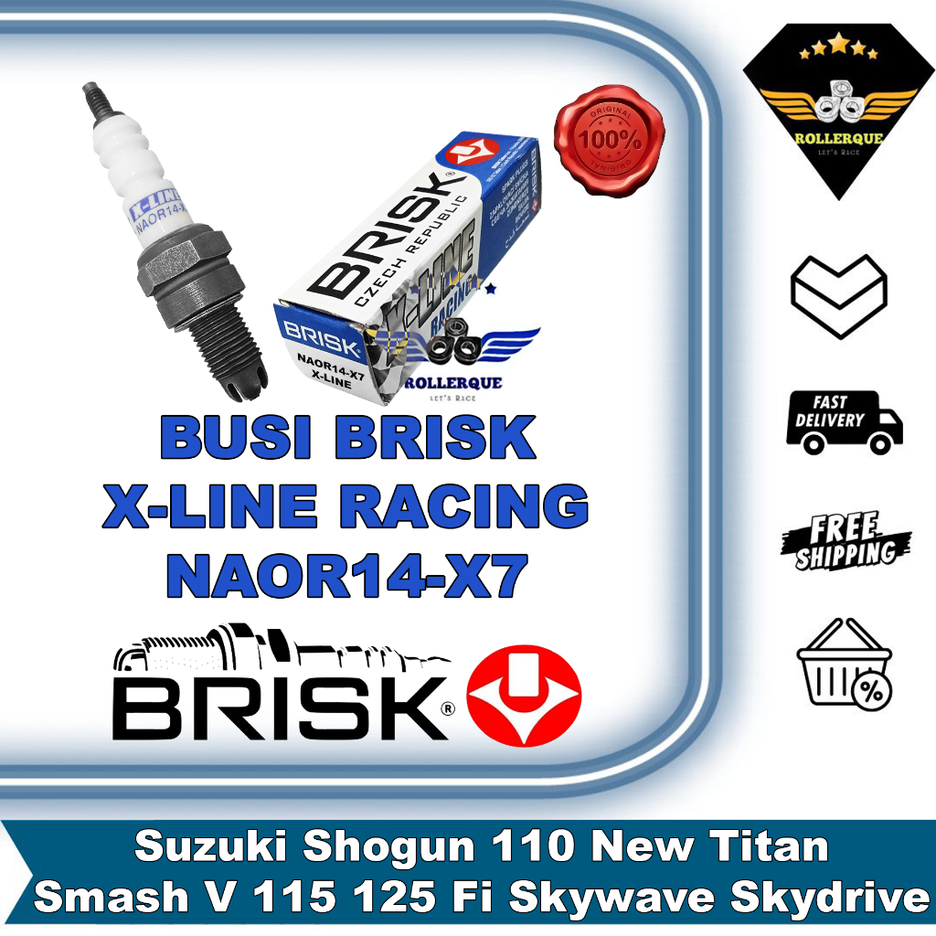 Busi Brisk Motor X-Line Racing Suzuki Shogun Smash Skywave Skydrive Titan Arashi GSX 110 125 250 NAO