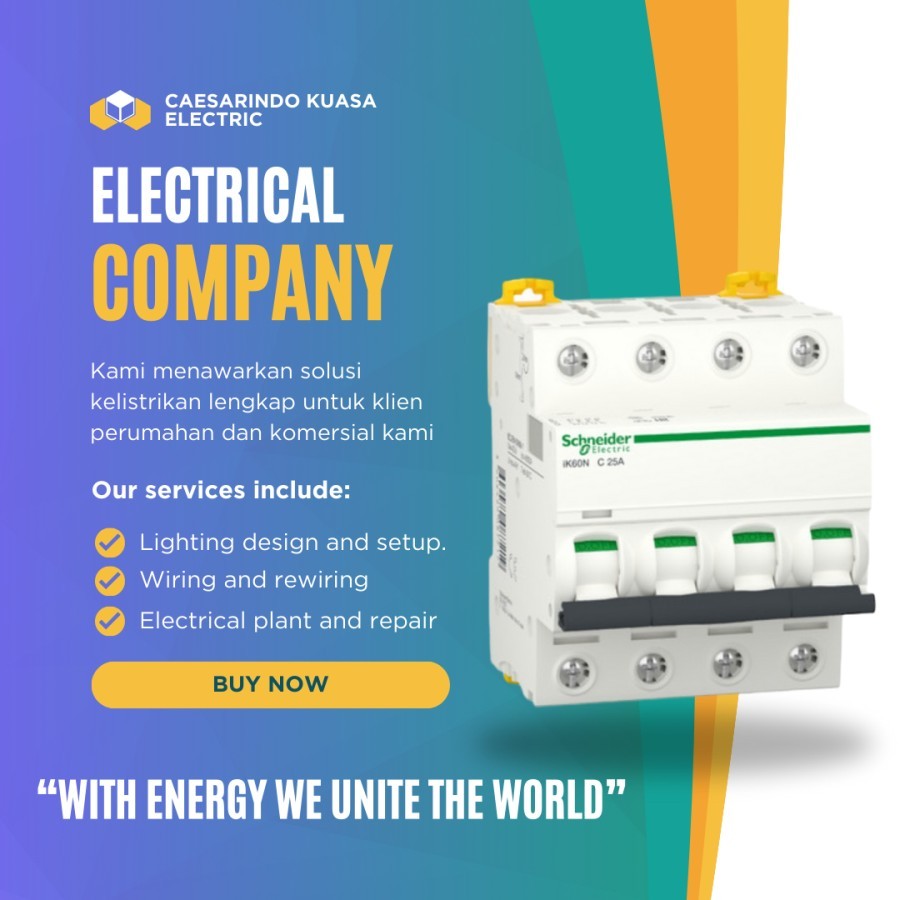 MCB 25A SCHNEIDER IK60N A9K24425 25AMPER 4PAS 25AMPERE 4PHASE 4P 4POLE SNEIDER ELECTRIC LISTRIK ASLI