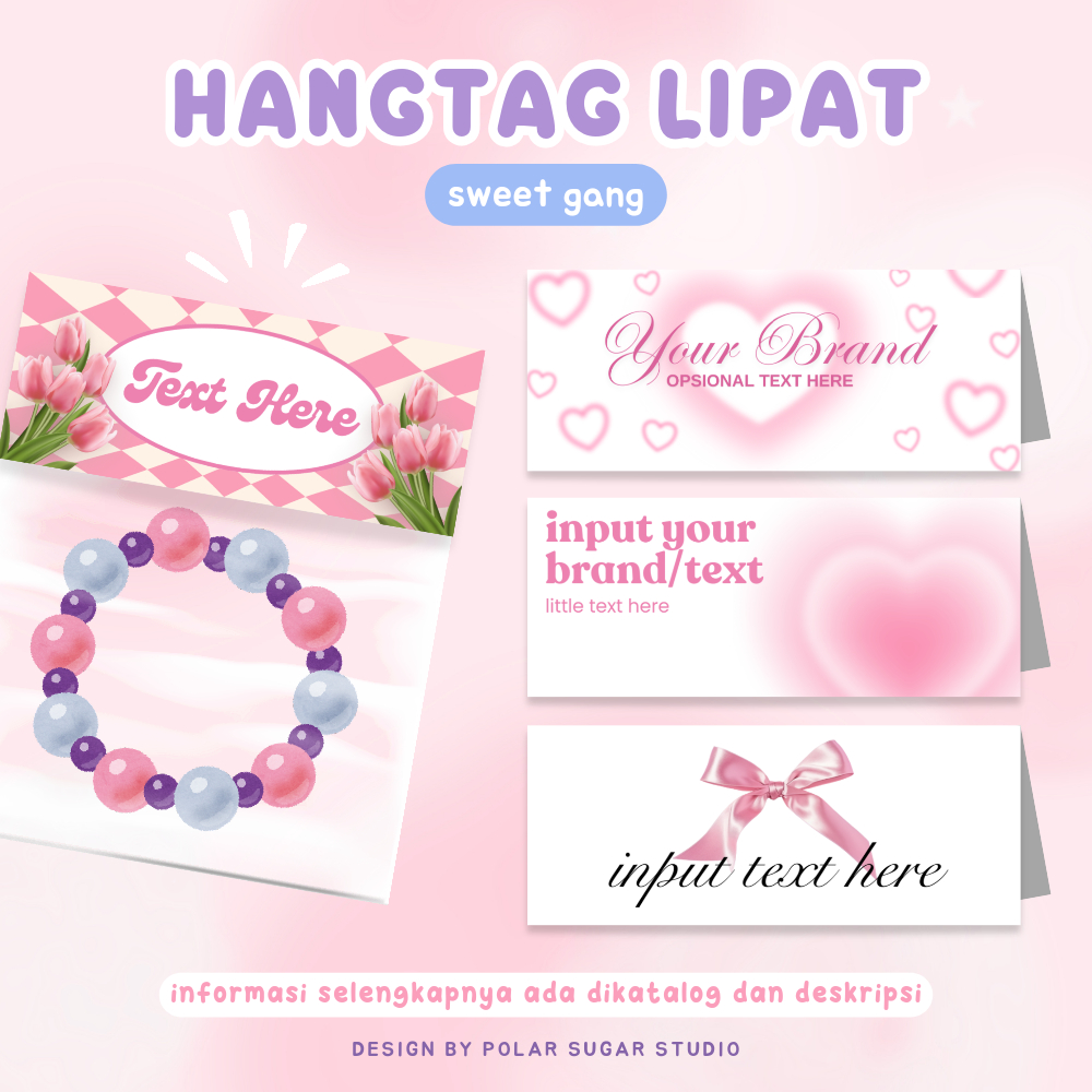 

[SWEET GANG] Hangtag Lipat • Topper Label Sticker Aksesoris [WAJIB BACA DESKRIPSI]
