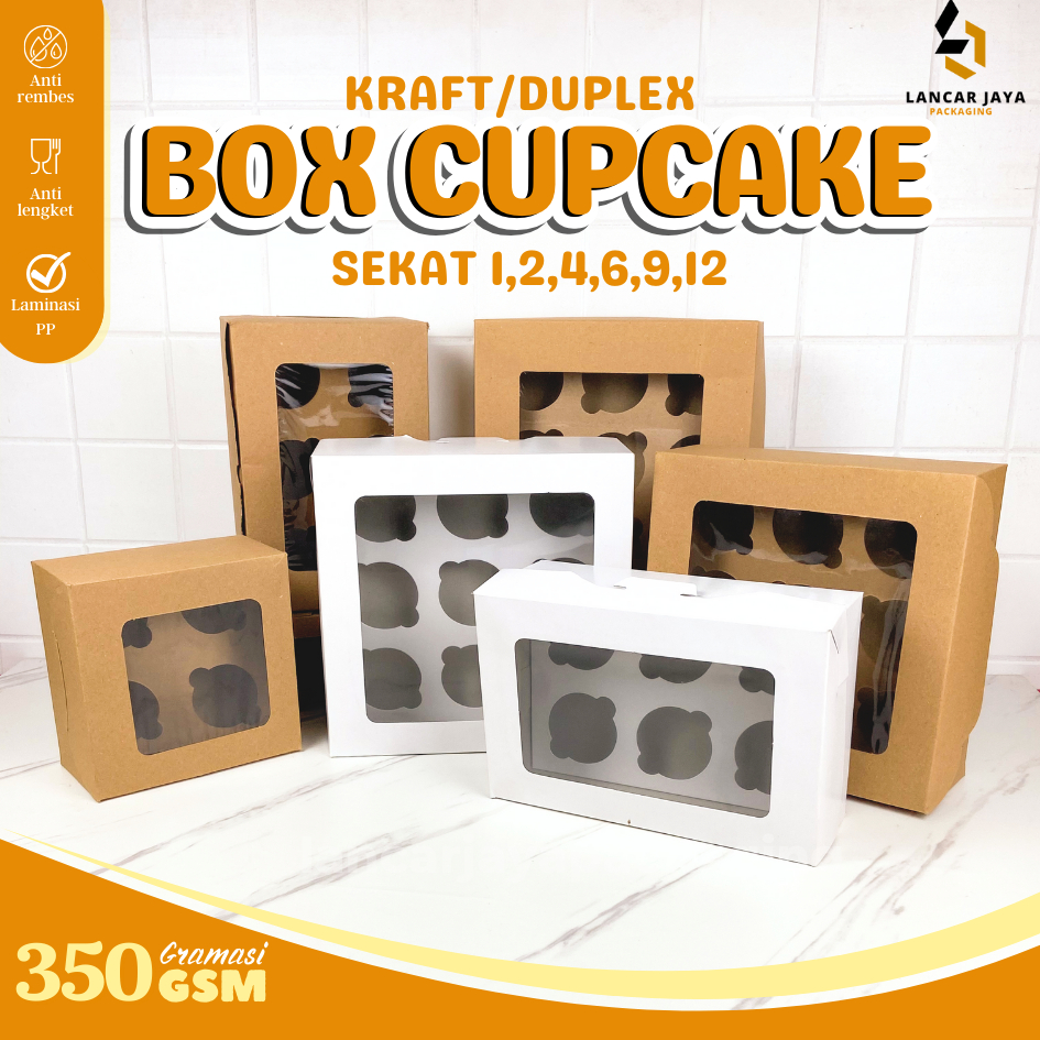 

Box Cupcake Kemasan Pudding Kue Cake Muffin Dus Putih Sekat Lubang 6 9 12