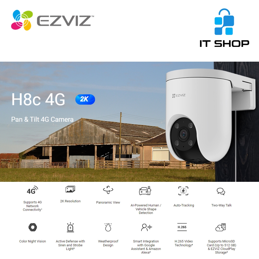 NEW PRODUCT EZVIZ H8C 2K PAN & TILT 4G SIMCARD CAMERA NOT SUPPORT WIFI HOLLOW HUNT COLLECTIONS
