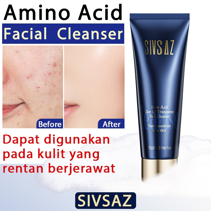 SIVSAZ Amino Acid Gentle Cleansing Milk 120g sabun cuci muka Facial Cleanser Face Wash Pembersih waj