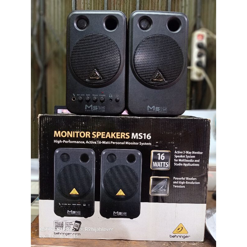 behringer ms16 ms-16 ms 16 speaker monitor flat studio 16 Watt 4inch harga murmer