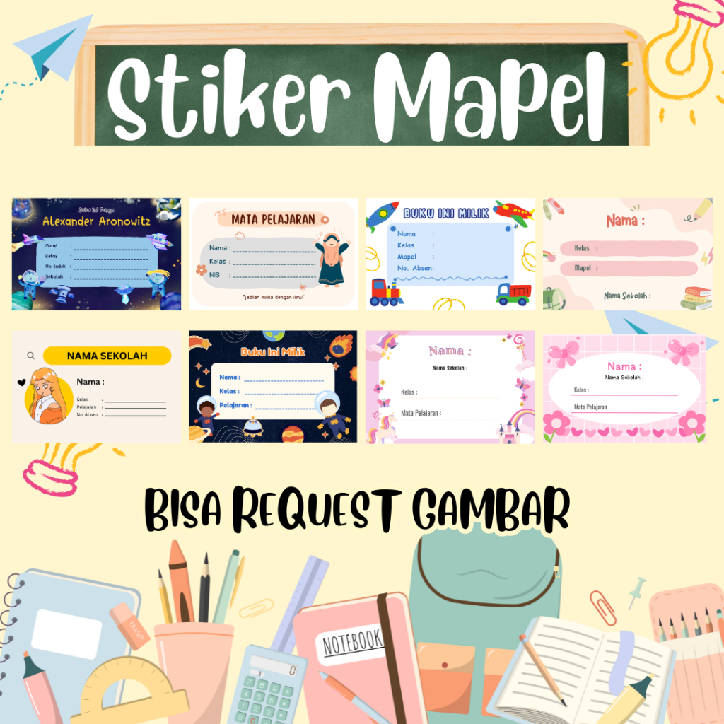 

STIKER MATA PELAJARAN / LABEL BUKU PELAJARAN SEKOLAH / STIKER BUKU SEKOLAH