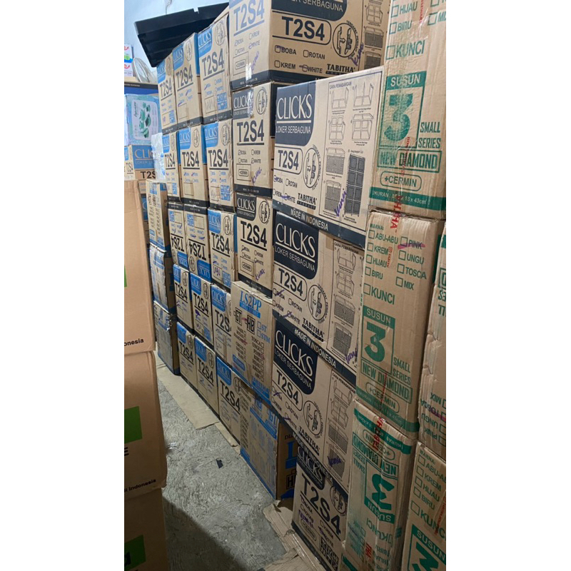 Promo Lemari Exel Tabitha Lemari Warna 4Susun +Cermin Lemari Viral