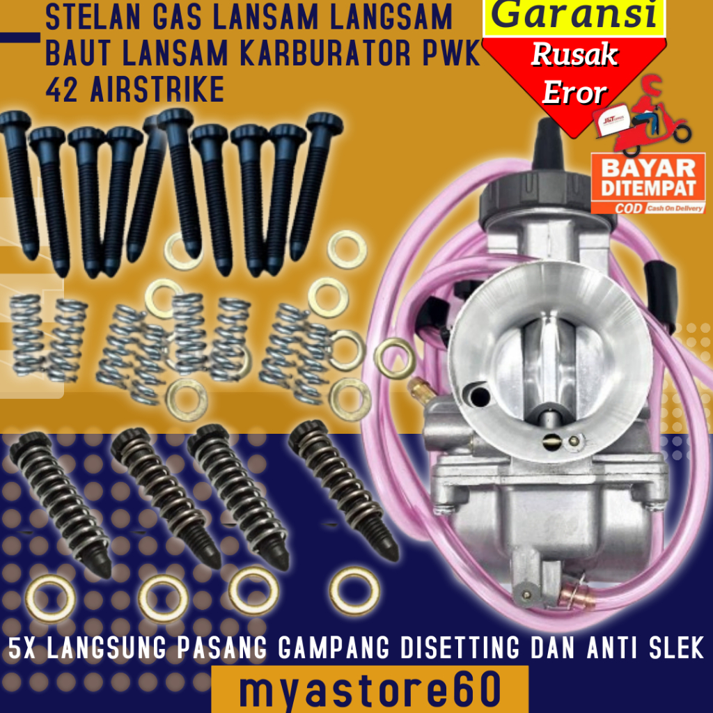 Setelan Baut Gas Langsam Lansam Karburator Karbu Carburator Carbu Karbulator AirStrike PWK 42 PWK42 