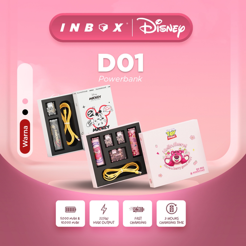 Disney D01 Mini Power Bank Fast Charging Dual-Port Powerbank 5000mAh-10000mAh