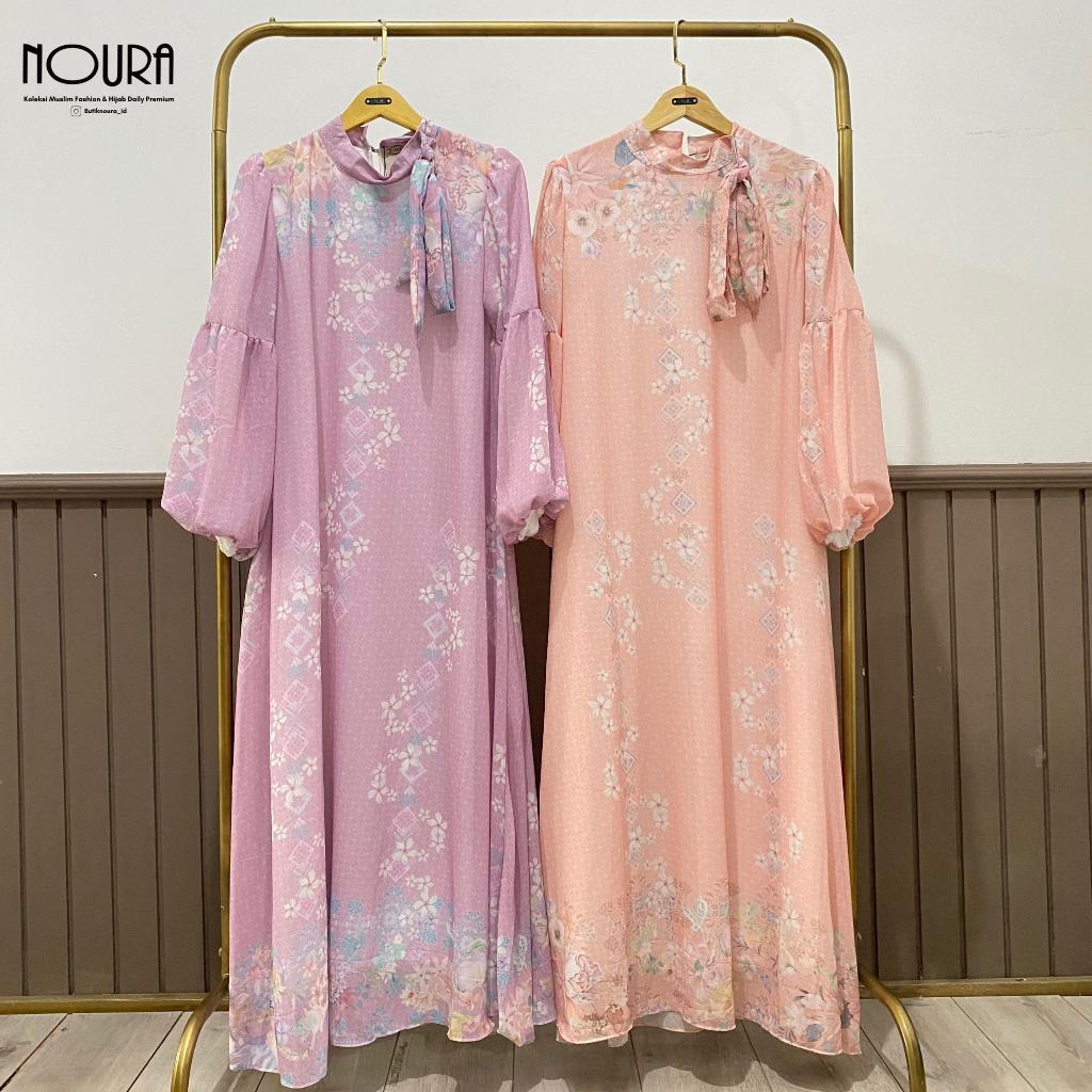 NOURA - Gamis terbaru | Dress wanita | Gamis muslim | Dress motif bunga
