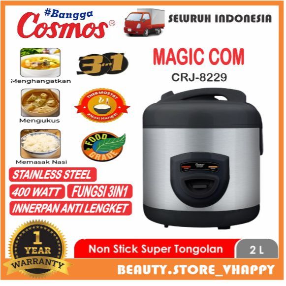 Rice Cooker Cosmos 2 Liter Anti Lengket CRJ-8229