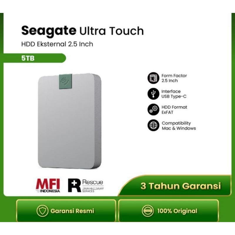 Seagate Ultra Touch HDD / Hardisk Eksternal 5TB USB-C