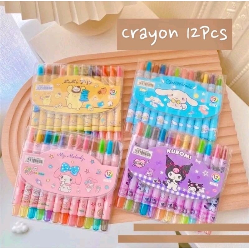 

Crayon Putar Panjang Pendek 12 Warna | Rolling Crayon Oil Pastel | Crayon Stick 12warna Anak Mewarnai Menggambar