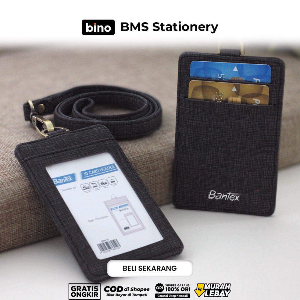 

BMS Surabaya Bantex ID Card Kulit Name Tag Holder Tali Lanyard Portrait 8869 KODE E8C8