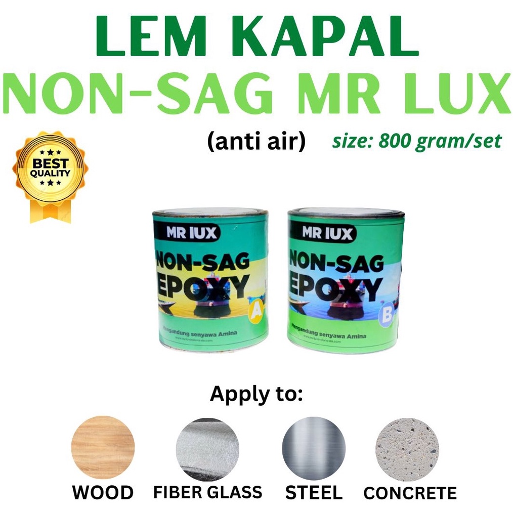 

Lem EPOXY NON SAG MR LUX Kemasan 8 Gram per Set KODE I9P2
