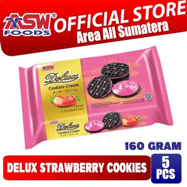 

Delux Cookies Cream Strawberry 160 Gram ( 5 Pcs )