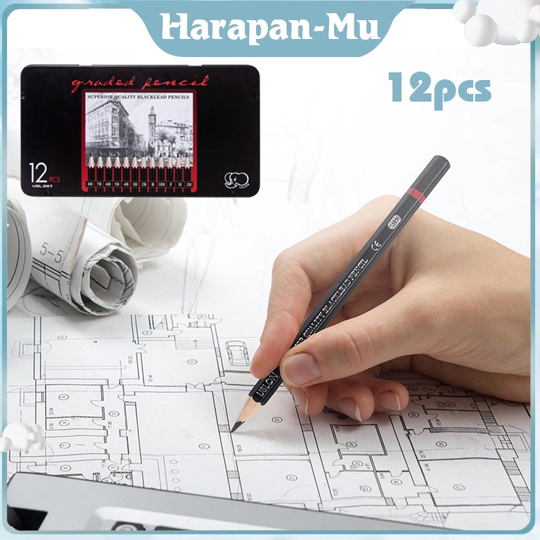 

Isi 12 Pensil Sketsa Pensil Gambar Lengkap Drawing Pencil Set Charcoal Pencils Set KODE C3X9