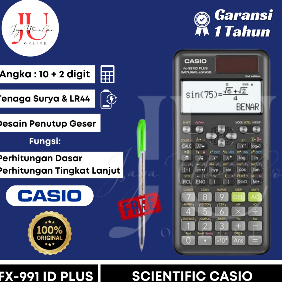 

KODE I6S2 KALKULATOR SCIENTIFIC CASIO FX 991ID PLUS 2 ORI