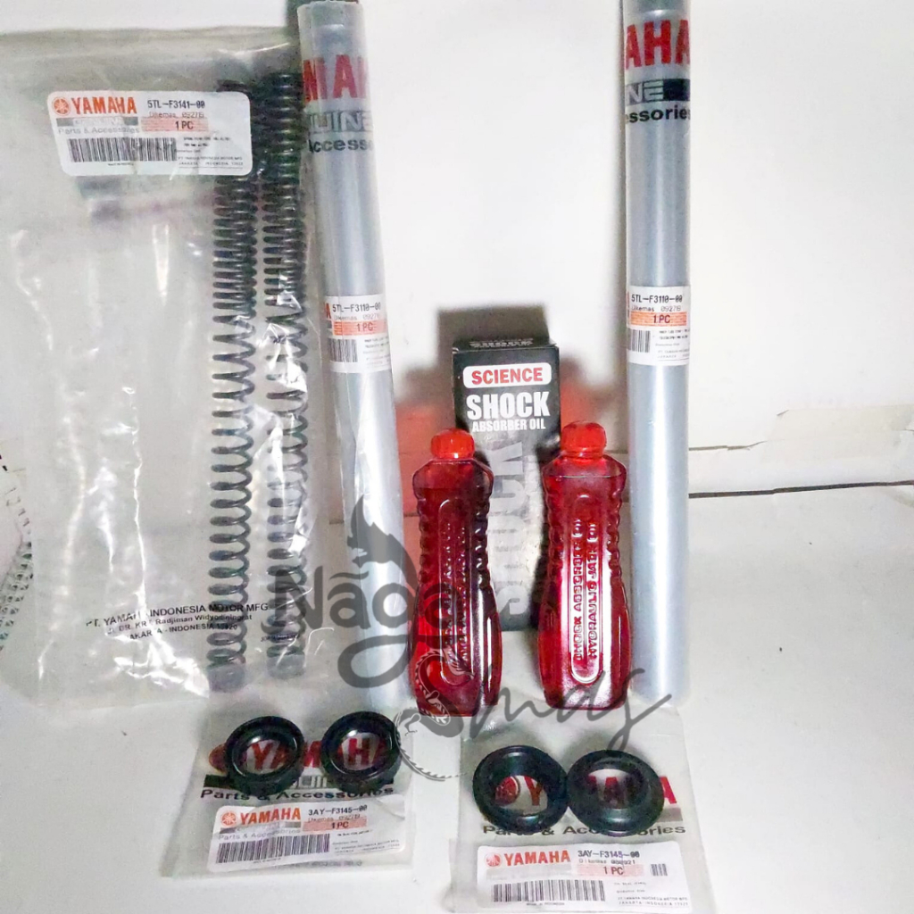 PAKET As Shock Shok Depan Mio Sporty Mio Smile Mio Lama 5TL+per shock+seal shock+karet abu+oil shock