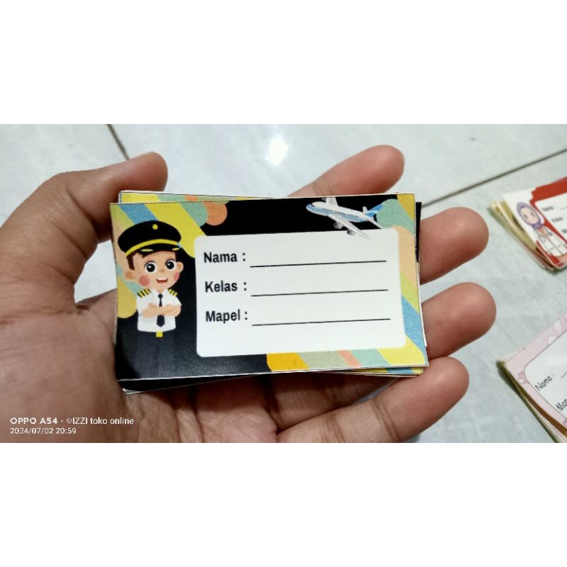 

stiker label nama buku isi 10