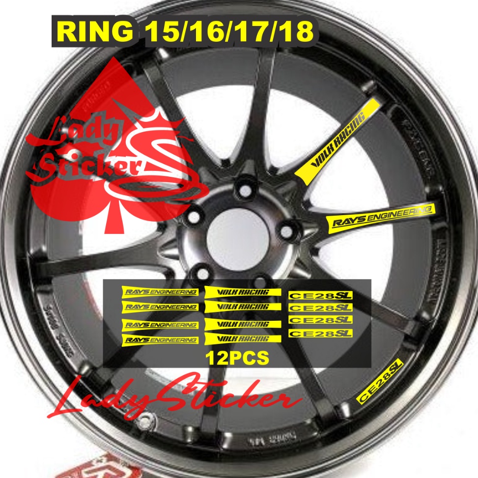 KODE B13H Sticker stiker velk mobil ce28 sl sticker velk mobil volk racing rays enginiring ce28 sl r