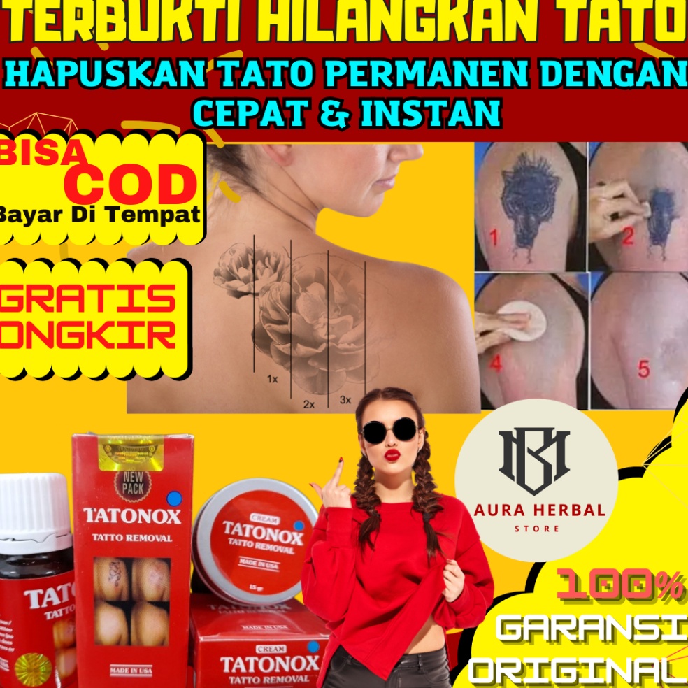 COD Salep Cream Krim Penghapus Penghilang Tato Tatoo Tatto Sulam Alis Permanen Tatonox Tattonox Ori 