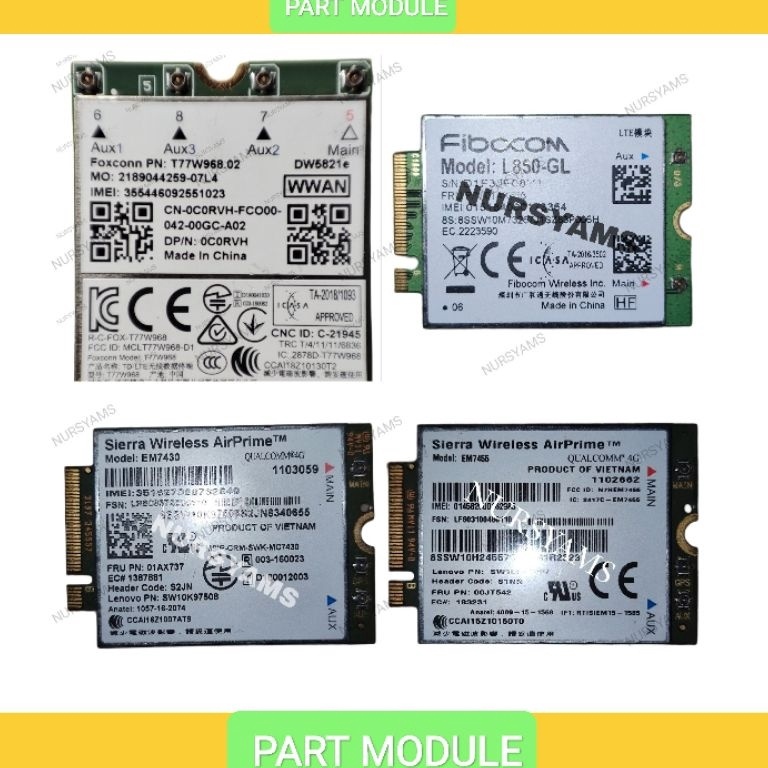 Part Modem Rakitan Adapter Module L85GL DW5821E EM743 EM7455 v L6G3