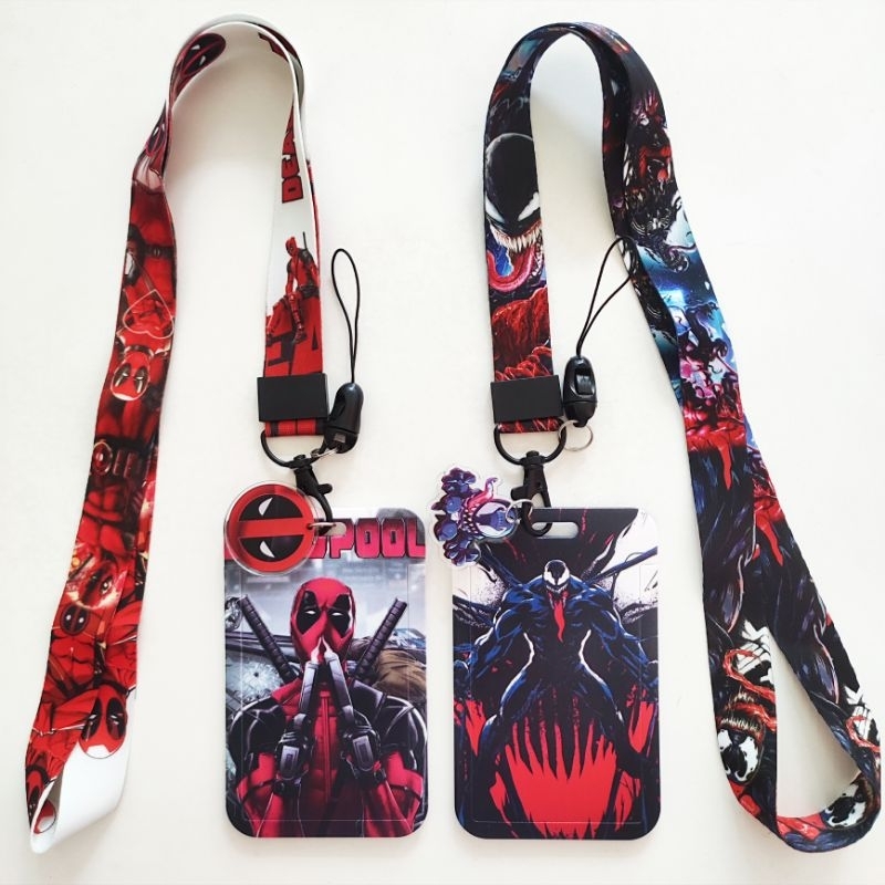 

ID Card Holder Name Tag Lanyard / Kalung Wadah Kartu Identitas Tapping Kereta E-money Marvel Venom Deadpool Superhero