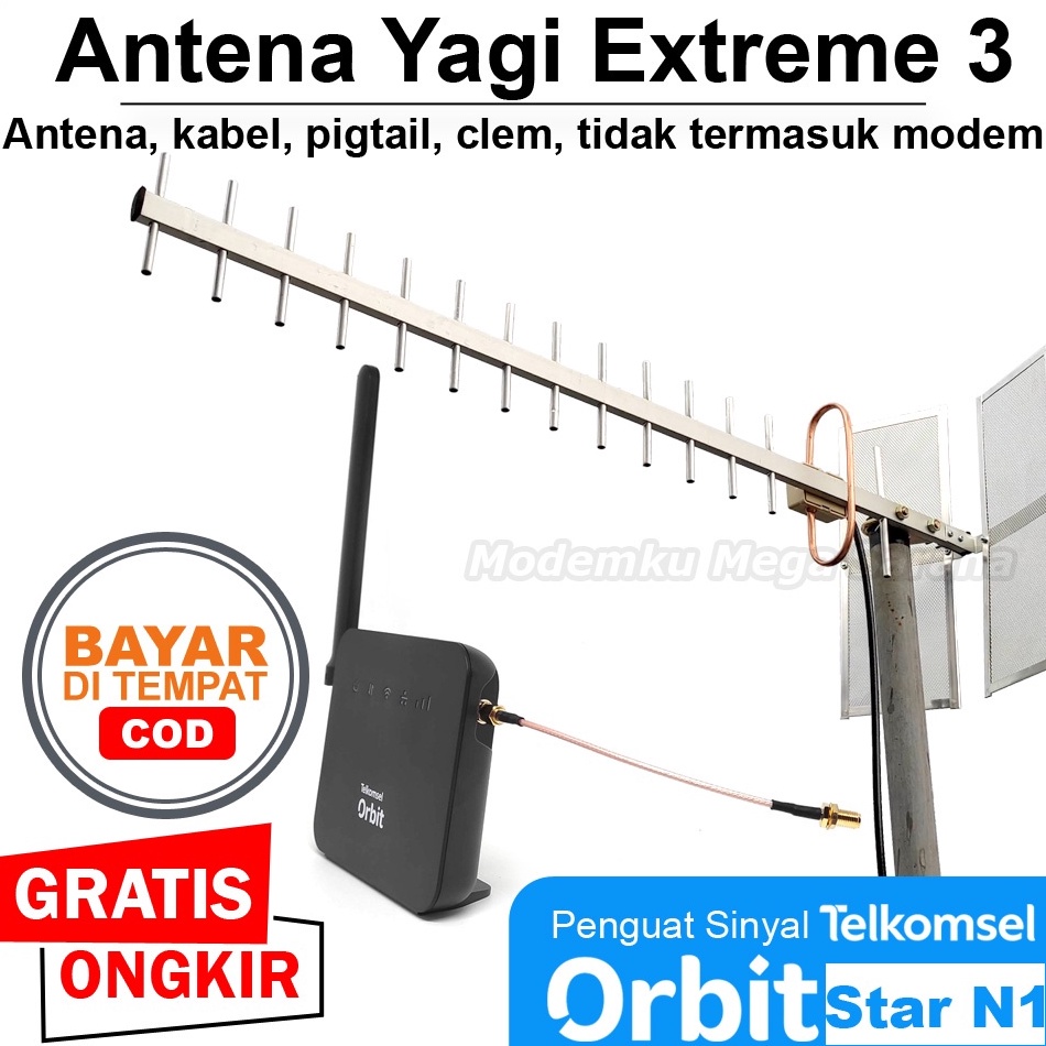 Antena Modem Telkomsel Orbit Star N1  Penguat Sinyal Yagi Extreme 3 f Y3O7