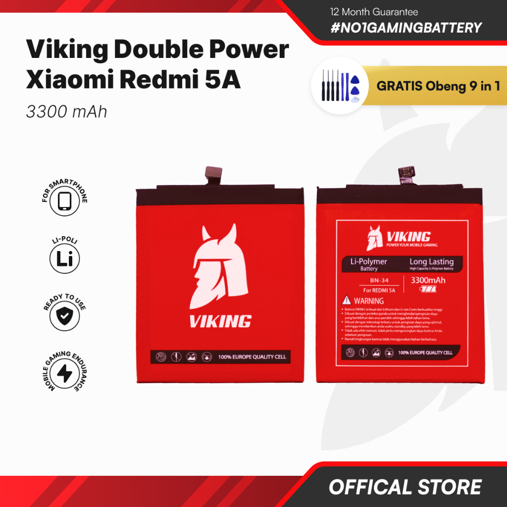 VIKING Baterai Xiaomi Redmi 5A Double Power