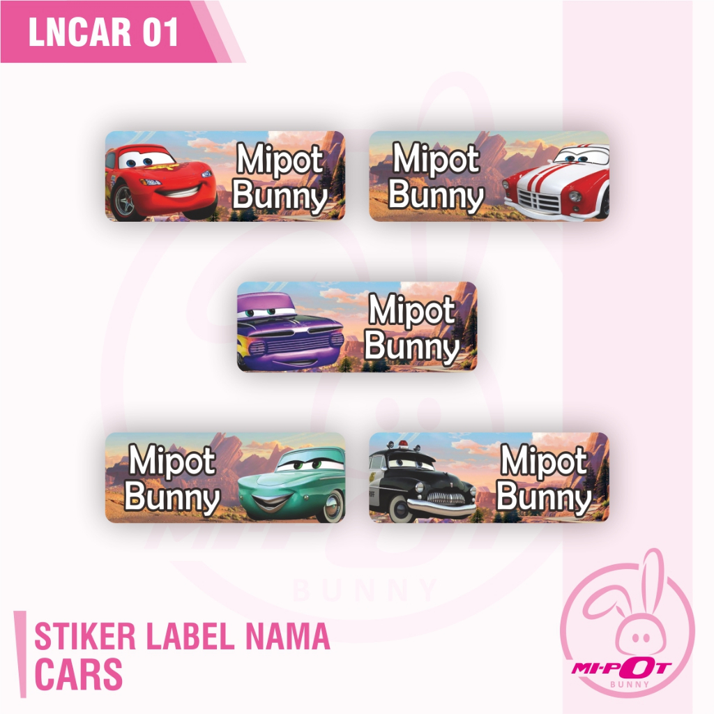 

STIKER LABEL NAMA - CARS 01