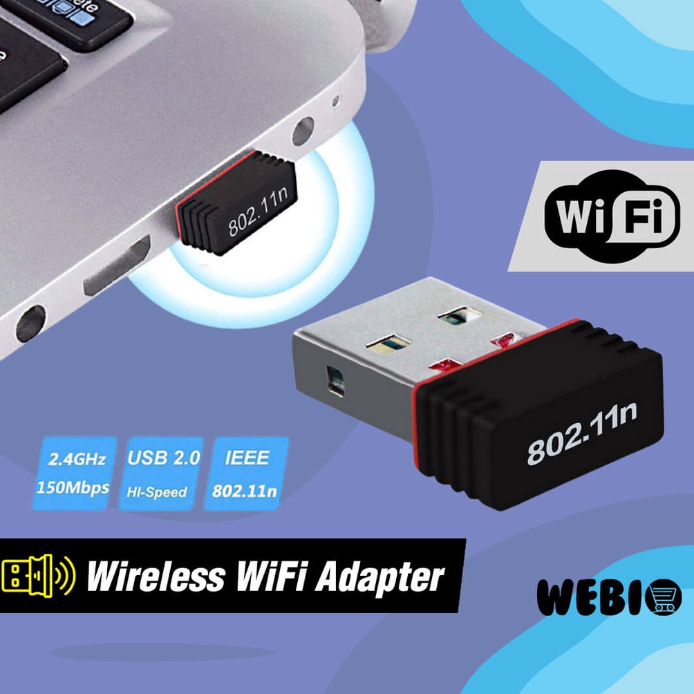 USB WiFi Adapter Dongle Wireless Mini Receiver PC Laptop Komputer Donggle WiFi Eksternal 8211n 15 Mb