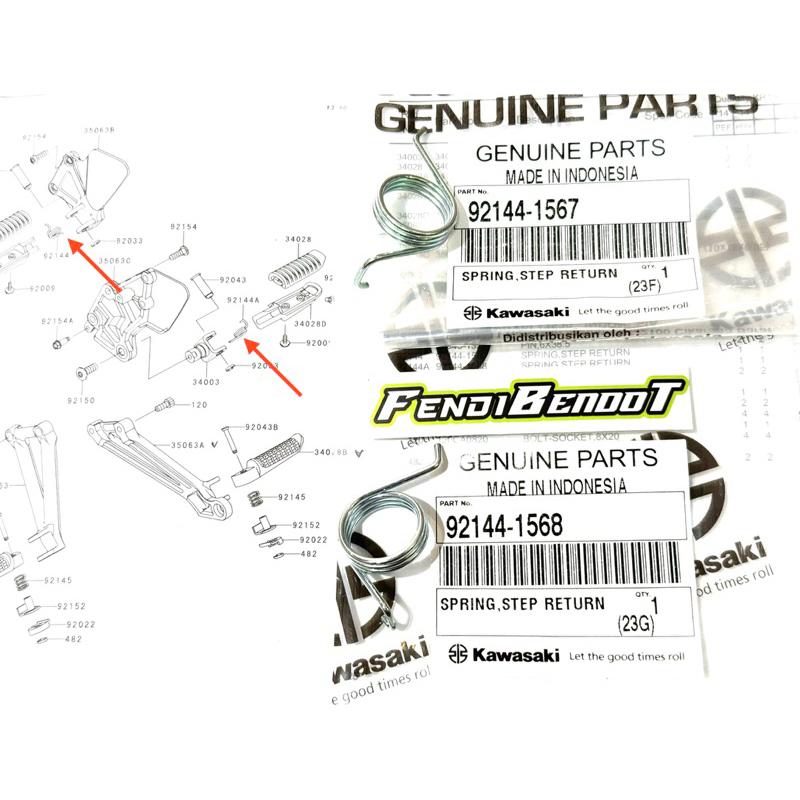 PER PIR STEP POSTEP FOSTEF DEPAN KANAN DAN KIRI NINJA R SS RR ORIGINAL 92144-1567 92144-1568