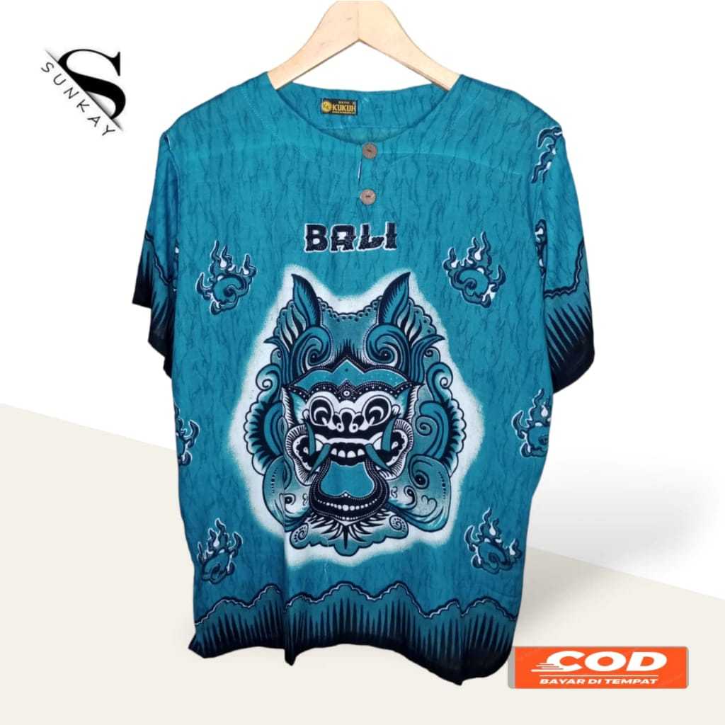 Baju Barong Bal Pria Wanita Dasar Warna Bahan Katun Baju Lukis Bali Kaos Santai