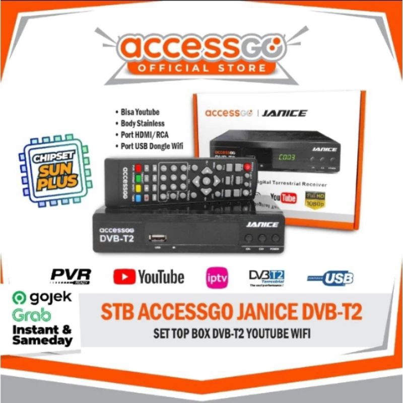 Set Top Box AccessGo Janice Chipset Sunplus DVB-T2 STB TV Digital