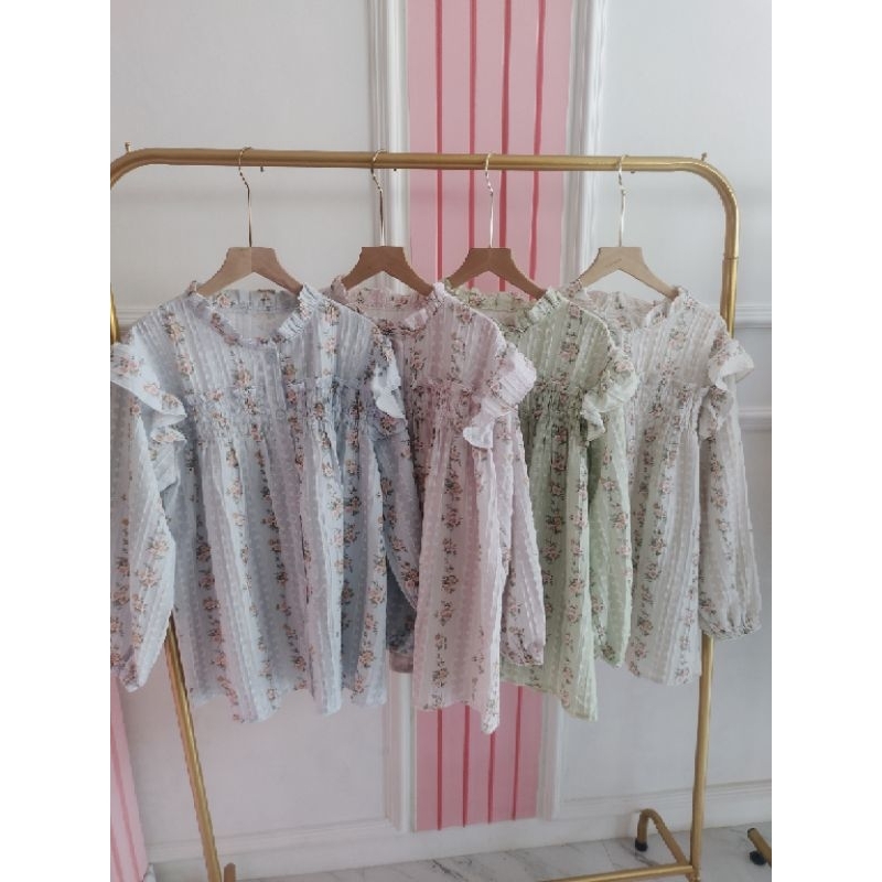 crinkle blouse motif rantai bunga